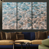 26580287-MGV-CV-36X24-Clear Water Wall Art Canvas Print, Framed Sunlit Ripples Art Picture Print, Ocean Texture Perfect Modern Coastal Decor Artwork