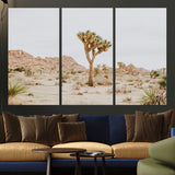 67109959-MGV-CV-36X24-Joshua Tree Wall Art Canvas Print, Framed Neutral Desert Art Picture Print, Earthy Landscape Perfect Neutral Boho Decor Artwork