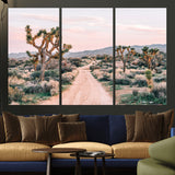 12540952-MGV-CV-36X24-Joshua Tree Park Wall Art Canvas Print, Framed Desert Road Art Picture Print, Sunset Drive Perfect Southwestern Boho Decor Artwork