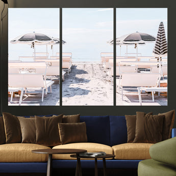 67623952-MGV-CV-36X24-Minimalist Beach Wall Art Canvas Print, Framed Pastel Sand Art Picture Print, Beach Aesthetic Perfect Coastal Minimalist Decor