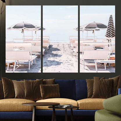 67623952-MGV-CV-36X24-Minimalist Beach Wall Art Canvas Print, Framed Pastel Sand Art Picture Print, Beach Aesthetic Perfect Coastal Minimalist Decor