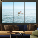 32624554-MGV-CV-36X24-Swimming Relaxation Wall Art Canvas Print, Framed Peaceful Water Art Picture Print, Clear Sea Perfect Minimalist Aquatic Decor