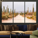 30742780-MGV-CV-36X24-Desert Cactus Wall Art Canvas Print, Framed Southwestern Art Picture Print, Bohemian Western Perfect Southwestern Boho Decor