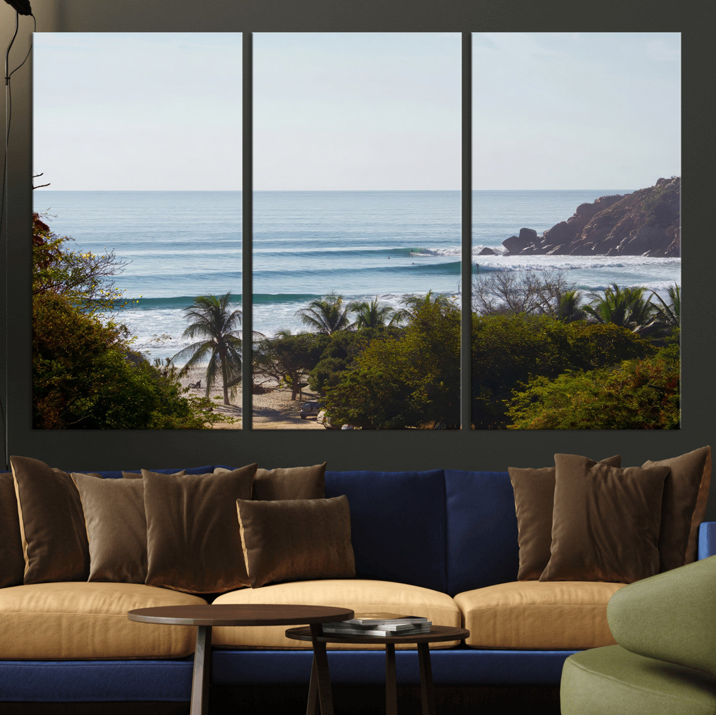 88336640-MGV-CV-36X24-Tropical Beach Scene Wall Art Canvas Print, Framed Coastal Photography Art Picture Print, Ocean Horizon Art Perfect Coastal Boho