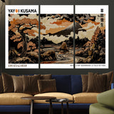 96372548-MGV-CV-36X24-Japanese Landscape Wall Art Print – Mt. Fuji Poster with Bonsai Tree & River, Ukiyo-e Inspired Modern Japanese Artwork, Autumn