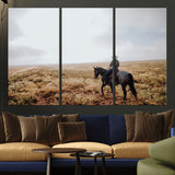 57597730-MGV-CV-36X24-Cowboy Wall Art Wall Art Canvas Print, Framed Western Canvas Art Picture Print, Rustic Ranch Scene Perfect Rustic Western Decor