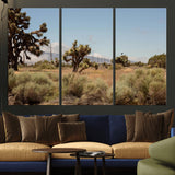 16114018-MGV-CV-36X24-Joshua Tree Wall Art Canvas Print, Framed Desert Landscape Art Picture Print, Mountain Horizon Perfect Southwestern Boho Decor