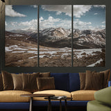 44565953-MGV-CV-36X24-Mountain Landscape Wall Art Canvas Print, Framed Snowy Peaks Art Picture Print, Rugged Highlands Perfect Rustic Adventure Decor