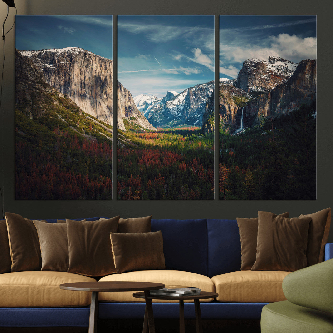 15244033-MGV-CV-36X24-Yosemite National Wall Art Canvas Print, Framed Mountain Landscape Art Picture Print, El Capitan Perfect Rustic Farmhouse Decor