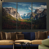 15244033-MGV-CV-36X24-Yosemite National Wall Art Canvas Print, Framed Mountain Landscape Art Picture Print, El Capitan Perfect Rustic Farmhouse Decor