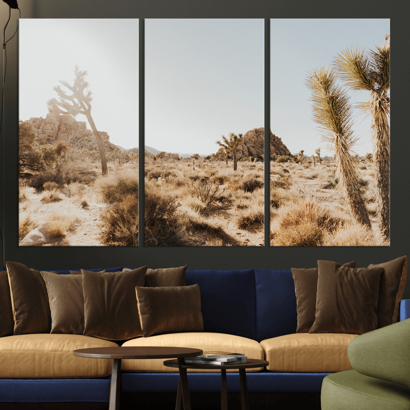 62783269-MGV-CV-36X24-Joshua Tree Wall Art – Desert Landscape Photography Canvas Print, Southwest Nature Artwork Rustic Home Decor for Living Room,