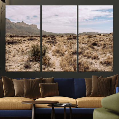 20681831-MGV-CV-36X24-Desert Landscape Wall Art – Southwestern Mountain Canvas Print, Rustic Western Nature Photography Decor for Living Room, Office,