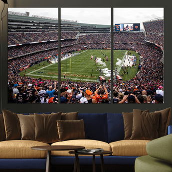 18347149-MGV-CV-36X24-Soldier Field Wall Art – Chicago Bears Football Stadium Canvas Print, Game Day Sports Decor for Man Cave, Bar, Office, or Living