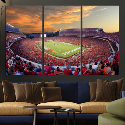73680988-MGV-CV-36X24-Sanford Stadium Wall Art – Georgia Bulldogs Football Sunset Game Canvas Print, College Sports Decor for Man Cave, Bar, Office, or