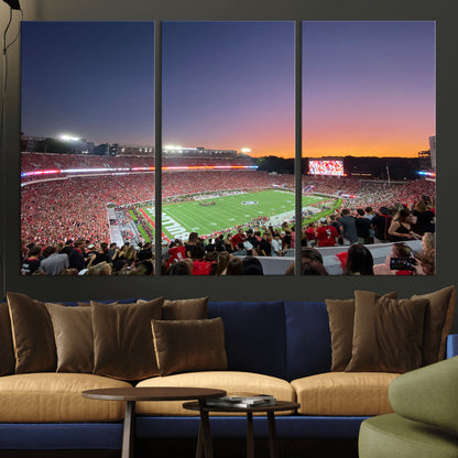 25139565-MGV-CV-36X24-Sanford Stadium Wall Art – Georgia Bulldogs Football Sunset Panorama Canvas Print, College Game Day Decor for Man Cave, Bar, or