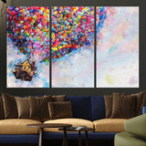 18792-MGV-CV-36X24-Up Movie House Wall Art Canvas Print, Framed Carls Journey Art Picture Print, Up Inspired Perfect Animated Whimsical Decor Artwork