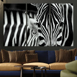 43631-MGV-CV-36X24-Black and White Zebra Wall Art – Modern Animal Print Canvas Artwork for Living Room, Bedroom, or Office Decor