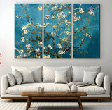 91714-MGV-CV-36X24-Almond Blossoms Wall Art – Handcrafted Van Gogh Inspired Floral Canvas Print, Beautiful Nature Decor for Living Room, Bedroom, or