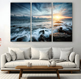 33428-MGV-CV-36X24-Ocean Sunrise Wall Art – Serene Seascape Canvas Print, Coastal Home or Office Decor, Perfect for Living Room, Bedroom, or Study