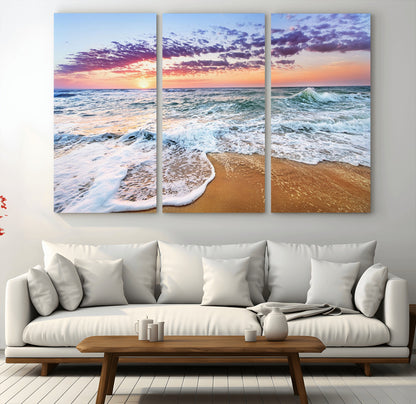 44120-MGV-CV-36X24-Ocean Sunset Wall Art – Beach Landscape Canvas Print, Serene Coastal Decor for Living Room, Office or Bedroom