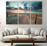 25788-MGV-CV-36X24-Sunset Beach Path Wall Art – Scenic Coastal Dunes and Ocean Canvas Print, Tranquil Seaside Landscape Decor for Living Room or