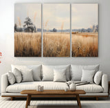 38193-MGV-CV-36X24-Golden Meadow Wall Art – Serene Grassland Landscape Canvas Print, Rustic Nature Decor for Bedroom, Living Room or Farmhouse