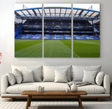 59508-MGV-CV-36X24-Chelsea Stadium Wall Art – Stamford Bridge Football Arena Canvas Print, Iconic Soccer Artwork for Living Room, Office, Game Room