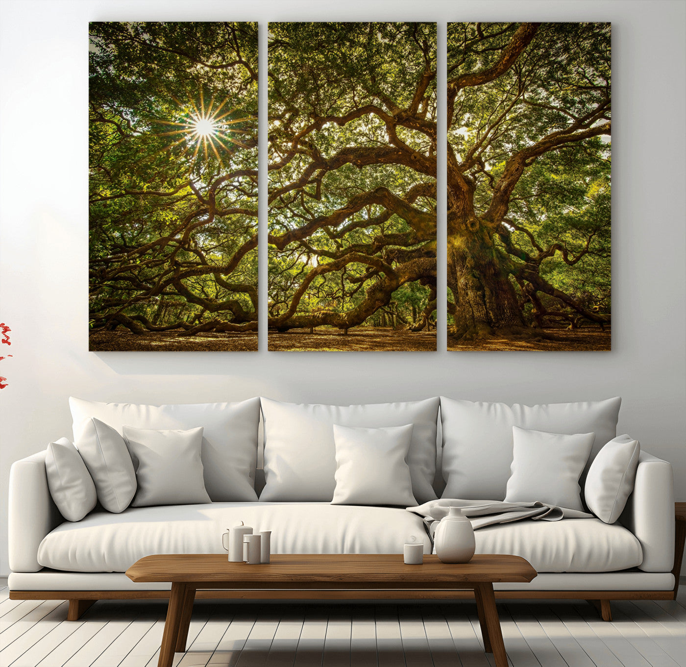 57983-MGV-CV-36X24-Angel Oak Tree Wall Art Canvas Print, Framed Oak Tree Art Picture Print, Angel Oak Perfect Rustic Nature Decor Artwork