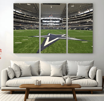 14834-MGV-CV-36X24-Dallas Att Stadium Wall Art Canvas Print, Framed Texas NFL Stadium Art Picture Print, American Football Stadium Perfect Sports