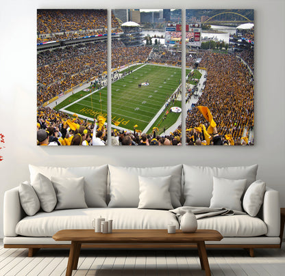 51419-MGV-CV-36X24-Heinz Field Wall Art Canvas Print, Framed Pittsburgh Stadium Field Art Picture Print, Heinz Stadium Field Perfect Sports Room