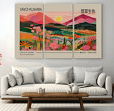 18304-MGV-CV-36X24-Sunset Mountain Landscape Wall Art – Panoramic Abstract Nature Canvas Print, Vibrant Wall Decor for Living Room, Bedroom, Office,