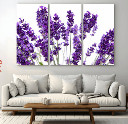 84456-MGV-CV-36X24-Lavender Wall Art – Botanical Canvas Print Featuring Purple Floral Stems, Fresh Nature Inspired Artwork for Living Room, Bedroom,