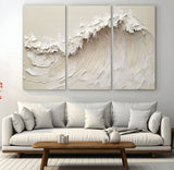 45175-MGV-CV-36X24-Textured Wave Wall Art Canvas Print, Framed Minimal Seascape Art Picture Print, Elegant Wave Perfect Modern Coastal Decor Artwork