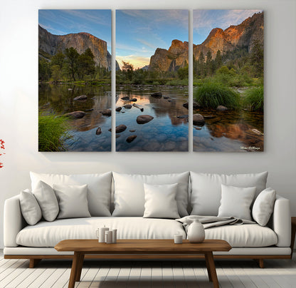 55893831-MGV-CV-36X24-Yosemite Valley Wall Art Canvas Print, Framed El Capitan Art Picture Print, Sierra Landspace Perfect Rustic Nature Decor Artwork