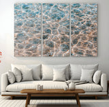 26580287-MGV-CV-36X24-Clear Water Wall Art Canvas Print, Framed Sunlit Ripples Art Picture Print, Ocean Texture Perfect Modern Coastal Decor Artwork