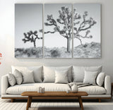 29996209-MGV-CV-36X24-Joshua Tree Art Wall Art Canvas Print, Framed Black White Landscape Art Picture Print, Desert Tree Decor Perfect Southwestern Boho