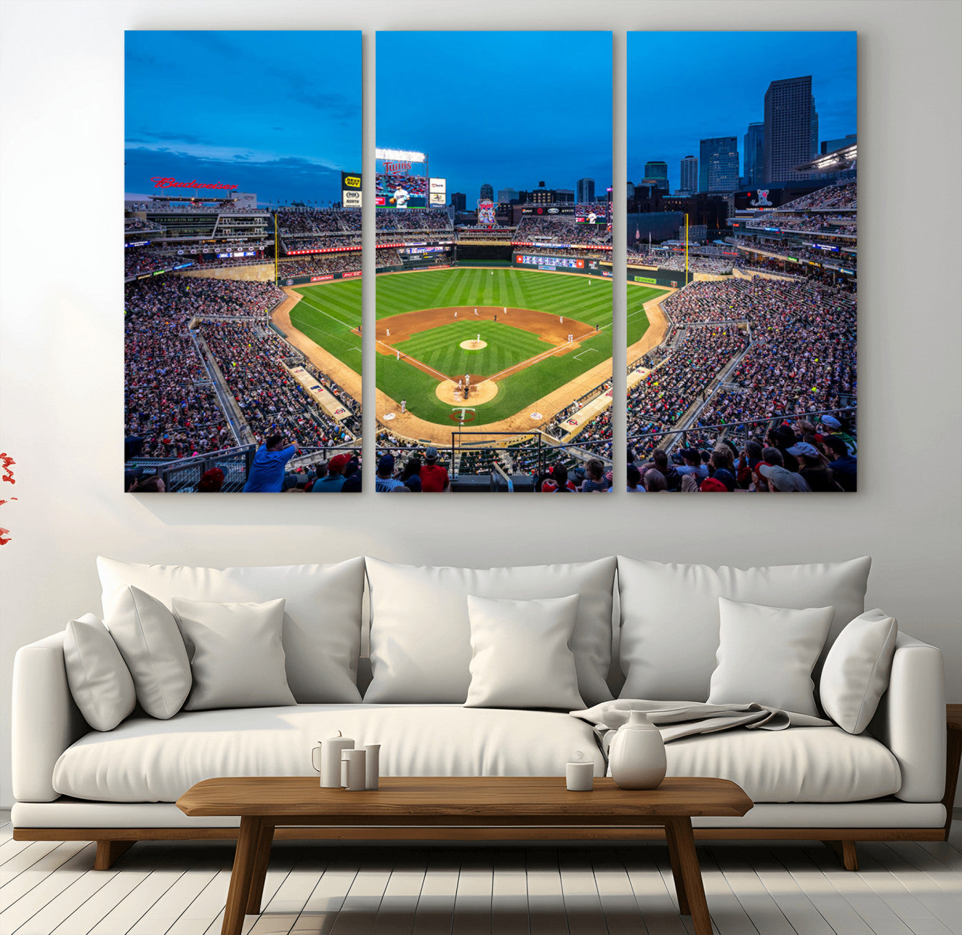 77273035-MGV-CV-36X24-Baseball Stadium Wall Art – Panoramic Evening Game Canvas Print, Sports Fan Decor for Man Cave, Office, Bar, or Living Room