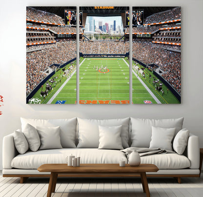 76935553-MGV-CV-36X24-Football Stadium Wall Art – Panoramic Game Day Canvas Print, Sports Decor for Man Cave, Office, Bar, or Living Room
