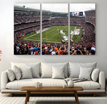 18347149-MGV-CV-36X24-Soldier Field Wall Art – Chicago Bears Football Stadium Canvas Print, Game Day Sports Decor for Man Cave, Bar, Office, or Living