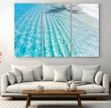 17528159-MGV-CV-36X24-Tropical Ocean Wall Art – Turquoise Water Canvas Print, Crystal Clear Beach Waves Photography Coastal Decor for Living Room,