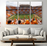 76011417-MGV-CV-36X24-Tennessee Volunteers Wall Art – Neyland Stadium Checkerboard Crowd Canvas Print, Vols Football Game Day Fan Perspective Sports