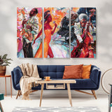 24452-MGV-CV-36X24-Vibrant Jazz Musician Painting - Expressive Art Print of Live Jazz Band, Perfect Wall Decor for Music Lovers and Art Enthusiasts