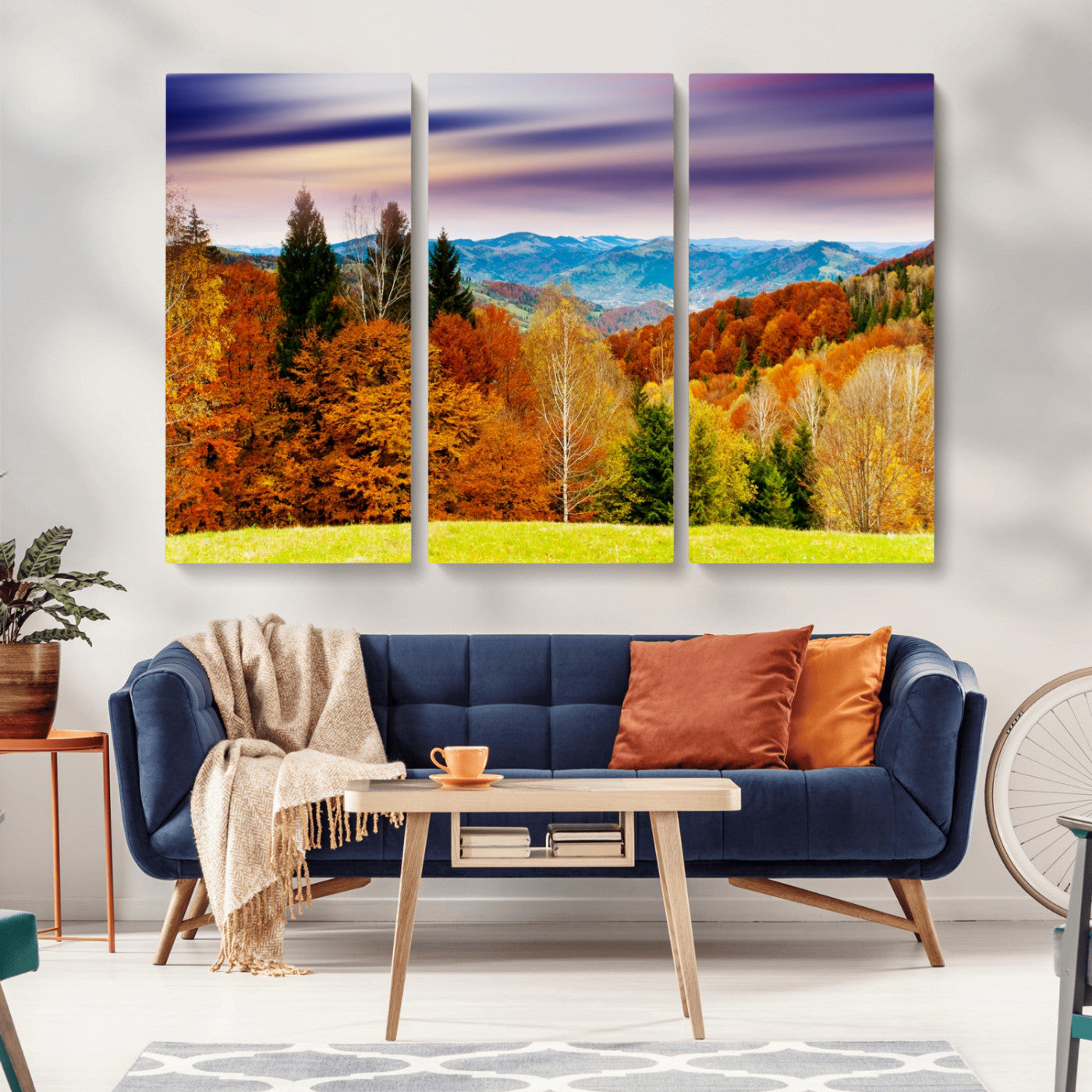 58007-MGV-CV-36X24-Autumn Mountain Landscape Wall Art – Stunning Fall Forest Canvas Print, Cozy Nature Decor for Home or Office
