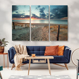 25788-MGV-CV-36X24-Sunset Beach Path Wall Art – Scenic Coastal Dunes and Ocean Canvas Print, Tranquil Seaside Landscape Decor for Living Room or