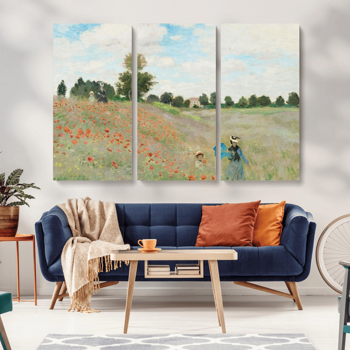 74890-MGV-CV-36X24-Monet Poppy Field Wall Art – Impressionist Landscape Canvas Print, Classic French Artwork for Living Room, Bedroom or Office Decor