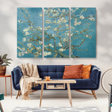 65607-MGV-CV-36X24-Almond Blossom Wall Art – Van Gogh Blue Floral Canvas Print, Elegant Impressionist Painting Decor for Living Room, Bedroom or