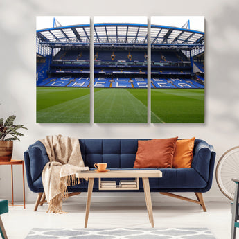 59508-MGV-CV-36X24-Chelsea Stadium Wall Art – Stamford Bridge Football Arena Canvas Print, Iconic Soccer Artwork for Living Room, Office, Game Room