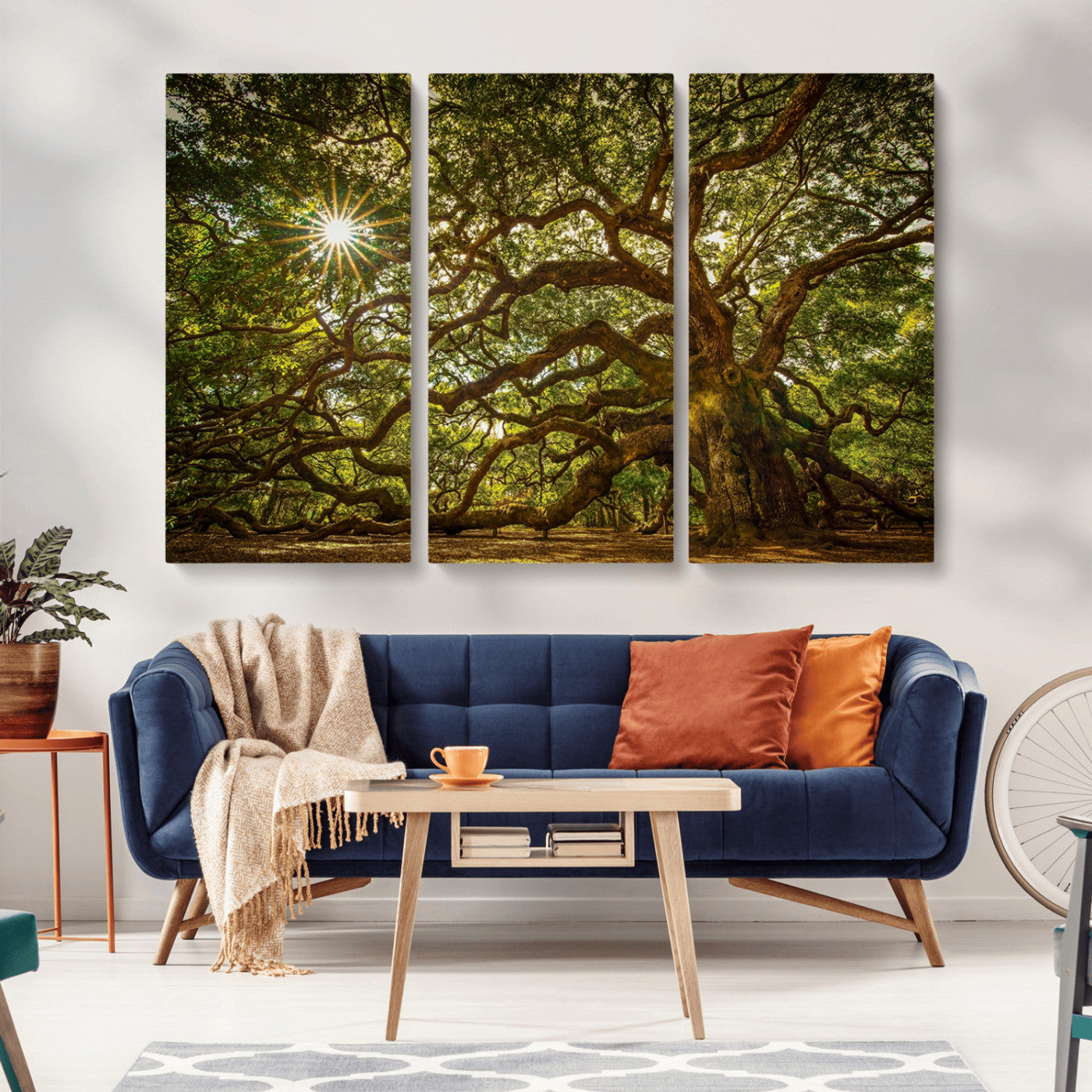 57983-MGV-CV-36X24-Angel Oak Tree Wall Art Canvas Print, Framed Oak Tree Art Picture Print, Angel Oak Perfect Rustic Nature Decor Artwork