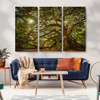 57983-MGV-CV-36X24-Angel Oak Tree Wall Art Canvas Print, Framed Oak Tree Art Picture Print, Angel Oak Perfect Rustic Nature Decor Artwork