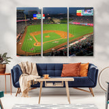 93707-MGV-CV-36X24-Los Angeles Stadium Wall Art Canvas Print, Framed Angel Stadium Field Art Picture Print, Anaheim Stadium Perfect Sports Room Decor
